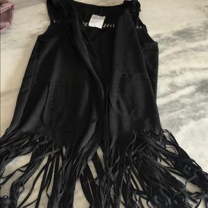 Fringe black vest